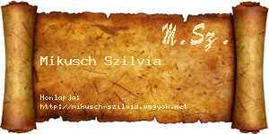 Mikusch Szilvia névjegykártya