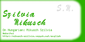 szilvia mikusch business card